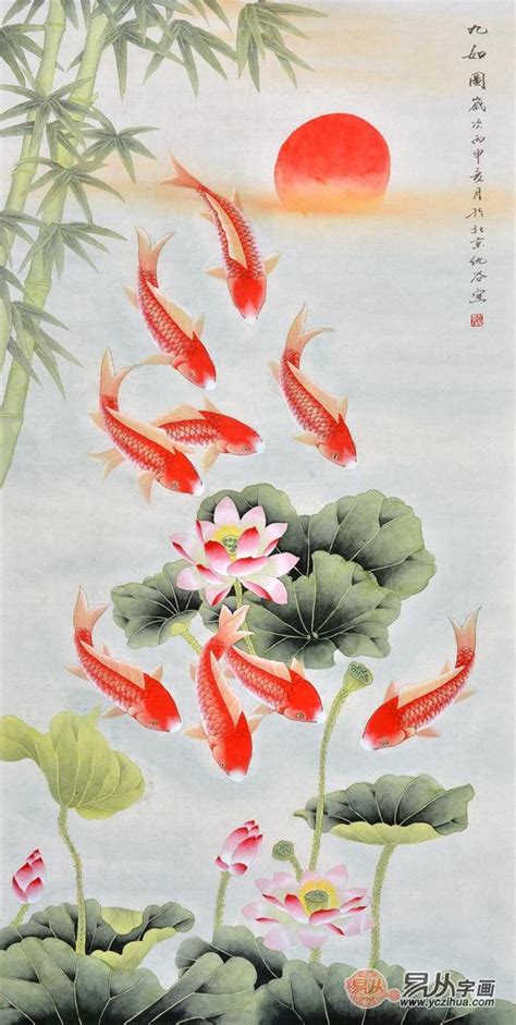 九鯉魚圖|【九鯉魚圖】【必知】九鯉魚圖風水大全，禁忌與吉祥。